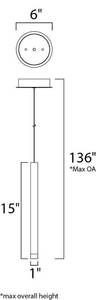 lot 5078 image: $168 ET2 Picolo Polished Chrome ModernContemporary Cylinder LED Mini Pendant Light