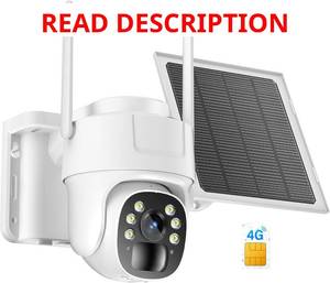 lot 5082 image: KKB 4G LTE Cellular Solar Security Cameras Wireless Outdoor, No WiFi Security Camera Built-in SIM Card, Unlimited Data, 2K HD Cam Color Night Vision, 355 Live View, PIR Motion Sensor, 2-Way Audio