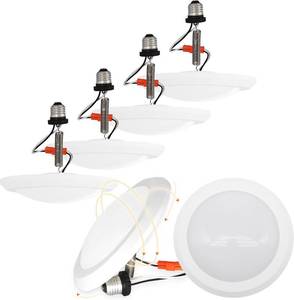 lot 5087 image: Jolux 7.5inch LED Disk Lights Surface Flush Mount Ceiling Disk Light, 456 inch Recessed Can Lights,15W100W,5000K (Daylight), Dimmable,Easyinstall with Extension Spring Hook for Free-Length,6Pack