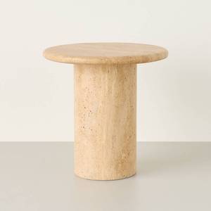 lot 512 image: Round Travertine Accent Table - Hearth & Hand�� with Magnolia
