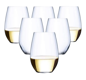 lot 513 image: Oojami 36 Count Stemless Unbreakable Crystal Clear Disposable Plastic Wine Glasses - Small Size 10 ounces