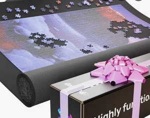lot 524 image: Puzzlup Jigsaw Mat 3000 Pieces 95 x 150 cm Non Slip Roll Up Foam Puzzle Mat - Retail $0