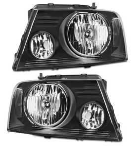 lot 533 image: for 2004-2008 F150 Headlights Assembly compatible with 2004 2005 2006 2007 2008 Ford F15006-08 Lincoln Mark LT Pickup Black Housing Clear Reflector Replacement Driver & Passenger Side - Retail $0