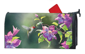 lot 535 image: MailWraps Studio M Hummingbird Visit Decorative, The Original Magnetic Mailbox Cover, Made in USA, Superior Weather Durability, Standard Size fits 6.5W x 19L Inch Mailbox - Retail $18