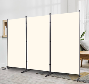 lot 550 image: JVVMNJLK Indoor Room Divider, Portable Office Divider Room Divider Wall Divider Screen 3 Panel, Folding Partition Privacy Screen Walls Dividers for Room Separator 102 W x 71.3 H,Beige - Retail $0