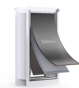 lot 564 image: Baboni Pet Door for Wall,3-Flap,Steel Frame and Telescoping Tunnel, Aluminum Lock, Double Flap Dog Door and Cat Door, Strong and Durable (Pets Up to 220 Lb) -X-Large (top is bent) - Retail $0