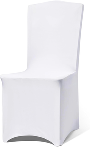 lot 574 image: 100 Pack White Chair Covers for Party, Spandex Chair Covers for Wedding, Stretch Seat Cover 100 Pieces, Universal Fitted Polyester Slipcovers for Dining Chairs, Parties & Banquet (100 PCS) - Retail $0