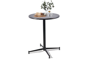 lot 587 image: 29.5inch Height Patio Table Modern Round Bar Table Matte Black Cafe Table 27.5inch Dia Metal Kitchen Snack Table for Living Room Dining Room Balcony Backyard Garden - Retail $0