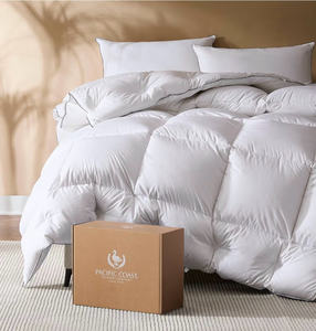 lot 591 image: Pacific Coast Comforter  Size, Filled in White Goose Down Bedding Comforter - Retail $0