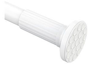 lot 603 image: Umimile Tension Curtain Rod, 51-126 inches Adjustable Spring Shower Tension Curtain Rod, Stainless Steel Closet Rod for Windows or Shower, No Drilling, No Rust, Easy to Install, White - Retail $0