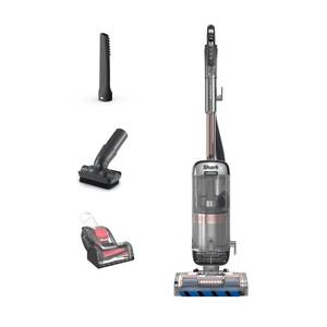 lot 606 image: Shark AZ2002 Vertex Powered Lift-Away Upright Vacuum with DuoClean PowerFins, Self-Cleaning Brushroll, Large Dust Cup, Pet Crevice Tool, Dusting Brush & Power Brush, SilverRose Gold - Retail $400