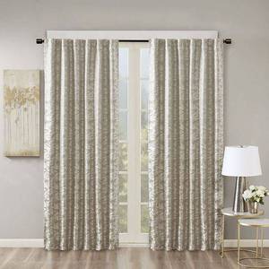 lot 619 image: Marble Jacquard Total Blackout Curtain Panel GreySilver 50  W 108  L