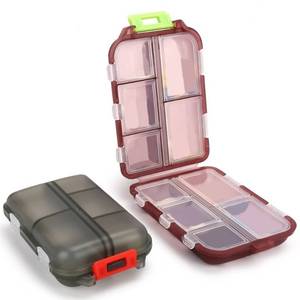 lot 9015 image: 2PCS Travel Pill Organizer Box, Portable Pill Case, Pill Box Dispenser, with 10 Compartments for Different Medicines