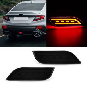 lot 9035 image: KUNGKIC For 2023 2024 2025 Subaru WRX VB S4 STI Rear Bumper Brake Tail Light Fog Lamp 2PCS Cool Exterior Decoration Accessories Black Lens