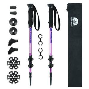 lot 9044 image: Trekking Poles Collapsible Hiking Poles - 2 Pack Adjustable Aluminum Hiking Sticks, Lightweight Walking Sticks for Women, Men, Seniors, Kids, Walking Poles for Backpacking by Underwood Aggregator