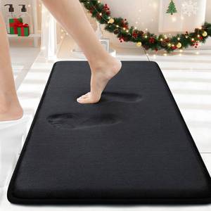 lot 9046 image: Smiry Memory Foam Bath Mat 30x20, Extra Soft and Absorbent Bathroom Mats, Non Slip Washable Carpet for Floor, Shower and Tub, Black