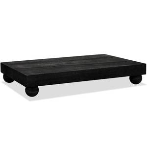 lot 9066 image: Amyhill Wood Pedestal Stand Kitchen Soap Tray Farmhouse Wooden Riser Stand for Kitchen Bathroom Counter Table Decor Plant Candle Vases Display (Black, 12 x 7 inch)