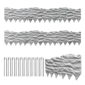 lot 9070 image: 20Pcs Garden Edging Border, 21Ft Marbled Design Garden Landscape Edging Borders with 20 Pcs Stakes, Plastic Garden Fence Lawn Edging Border for Flower Bed, Yard, Patio, and Pathway Landscaping