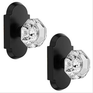 lot 9082 image: BonKuDoo 2 Pack Crystal Dummy Door Knobs, Inactive Glass Dummy Door Knob for Closets and Hallways, Matte Black