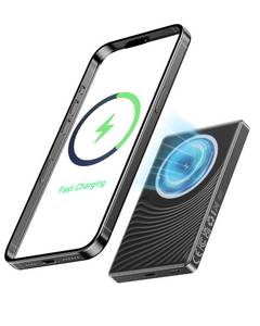 lot 9085 image: 2025 for iPhone Magsafe Battery Pack, Ultra Slim Magnetic Power Bank Fast Charging, Wireless Portable Charger 10000mAh, 20W Powerbank Compatible with iPhone 1615141312 Series, Metallic Black