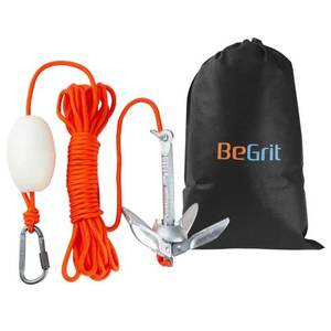 lot 9088 image: BeGrit Kayak Anchor 1.5lb Small Boat Anchor Folding Marine Anchor for Fishing,Kayak,Paddle Board,Canoe,Jet Ski, with 32.8 ft Anchor Tow Rope Carrying Bag