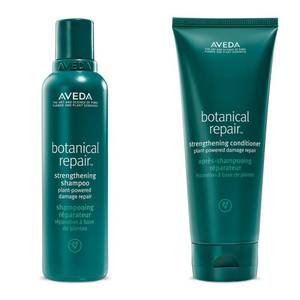 lot 9117 image: Aveda Botanical Repair Strengthening Shampoo & Conditioner Gift Set  Strengthens & Repairs Damaged Hair  Helps Prevent Breakage  Bond-Building  Silicone Free  Includes 2 Full Size Products