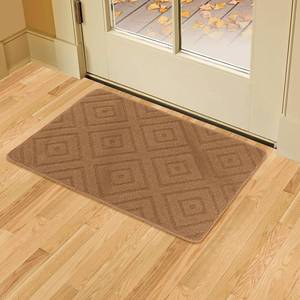 lot 9122 image: YOFTLUJU Stylish IndoorOutdoor Door mat 16x24, Dirt Trapper, Anti-Skid, Super Absorbent, 0.4 inches Thin Doormat, Machine Washable Entry Rug, for Front and Back Door, Brown