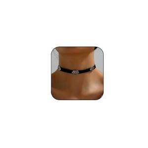 lot 9140 image: Western Turquoise Choker Necklace for Women Gothic Black Choker Necklaces Boho Summer Cowgirl Rodeo Country Concert Outfits Jewelry Accessories (Black red)