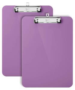 lot 9159 image: Mr. Pen- Plastic Clipboard, 12.5 x 9, 2 Pack, Pastel Purple Clipboard Plastic, Low-Profile Metal Clip with Retractable Hanging Hole
