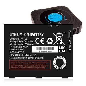 lot 9179 image: KOOAQQ Upgraded (6800mAh) Battery for Netgear MR1100 AT&T Nighthawk M1 LTE, Compatible with MR1100 M1 LTE Mobile Routers Compact USB-C Charging Replacement Battery Model No W-10 W-10a