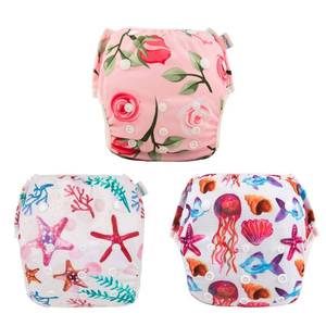 lot 9185 image: Babygoal Baby & Toddler Girl and Boy Swim Diapers, Reusable Adjustable Washable One Size Fits 6M-3T Gifts and Swimming Lessons 3 Pack 3ZSD06