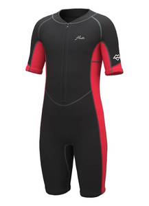 lot 9198 image: Hevto Kids Wetsuit Shorty Boys Girls Youth 2mm Neoprene Short Wet Suit in Cold Water for Swimming Snorkeling Surfing Diving (K1S-Red, 7)