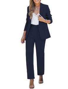 lot 9211 image: luvamia Womens Two Piece Sets Pants Suits Dressy Business Casual Outfits Professional Blazer Pantsuits Set Work Office Navy Blue X-Large Fits US 16-18 PANTS ONLY