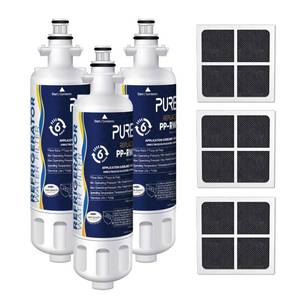 lot 9218 image: PUREPLUS 469690 NSF 401 & 473 & 53 & 42 Certified Replacement for LG LT700P Kenmore Elite 9690, ADQ36006102, ADQ36006101, LFXS30766S, LFX28968ST, LT120F Refrigerator Water and Air Filter Combo, 3Pack
