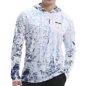 lot 9233 image: Mens UPF 50 Sun Protection Hoodie Shirt Long Sleeve SPF Fishing Outdoor UV Hiking Shirts Lightweight White X-Large