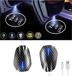 lot 9235 image: LOWEEY Car Door Lights,2Pcs Car Door LED Logo Projector Lights,Rechargeable Wireless Car Door Step Courtesy Welcome Lights Shadow Ghost Lights Fit for All Cars (Including 6 Pairs Logo Slides)