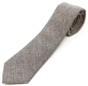 lot 9236 image: Proper Materials Mens Chambray Cotton Skinny Necktie Tie - Brown