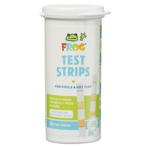 lot 9260 image: FROG Test Strips for Pools and Hot Tubs - Test Strip with Accurate Indicator for Free Chlorine or Bromine Levels, pH, Total Alkalinity and Total Hardness - Easy Water Testing - 50 Test Strips