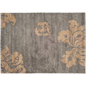 lot 30168 image: SAFAVIEH Florida Merrick Floral Shag Area Rug  GreyBeige  4  x 4  Round