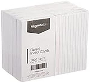 lot 30187 image: AmazonBasics Ruled Index Cards - 3x5 Inches (10 Packs of 100)