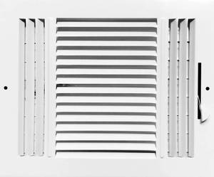 lot 30196 image: HBW 10x 8 (Duct Opening Size) 3-Way Stamped Face Steel Ceilingsidewall Air Supply Register - Vent Cover - Actual Outside Dimension 11.75 X 9.75