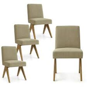 lot 30106 image: 19.5 In. Seat Height Upholstered Solid Wood Full Back Dining Chairs -Retail- $279.99