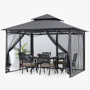 lot 30114 image: The Soft Roof Gazebo 12x10 Ft Steel Patio  -Retail- $226.99