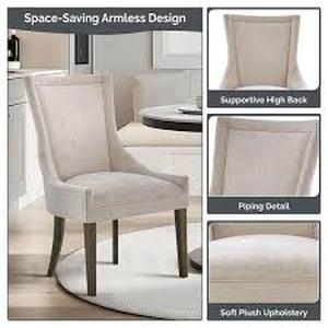 lot 30132 image: Ultra Upholstered Dining Chairs with High-Back Design (2 Pack) -Retail- $689