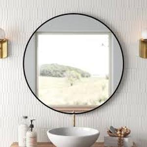 lot 30134 image: Rouillard Metal Round Mirror