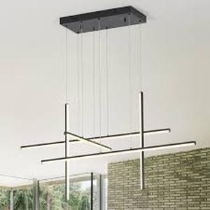 lot 30119 image: Genson 5-Light Chandelier LED Dimmable Black Kitchen Ceiling Mount -Retail- $999