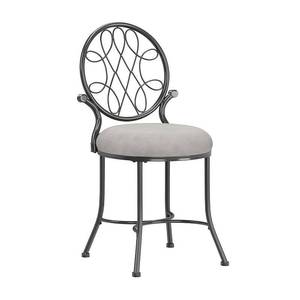 lot 29892 image: 19 OMalley Metal Vanity Stool with Celtic Knot Back - Hillsdale Furniture