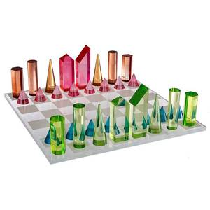 lot 29897 image: Trademark Games Modern Acrylic Chess Set, Multi