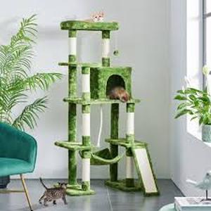 lot 29860 image: Yaheetech Multi-Level 63-in Plush Cat Tree