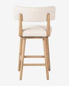 lot 29861 image: Swivel Upholstered Counter Bar Stool Solid Wood Frame